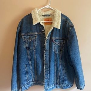 Mens Levi Denim Sherpa lined Jacket Sz XXXL
